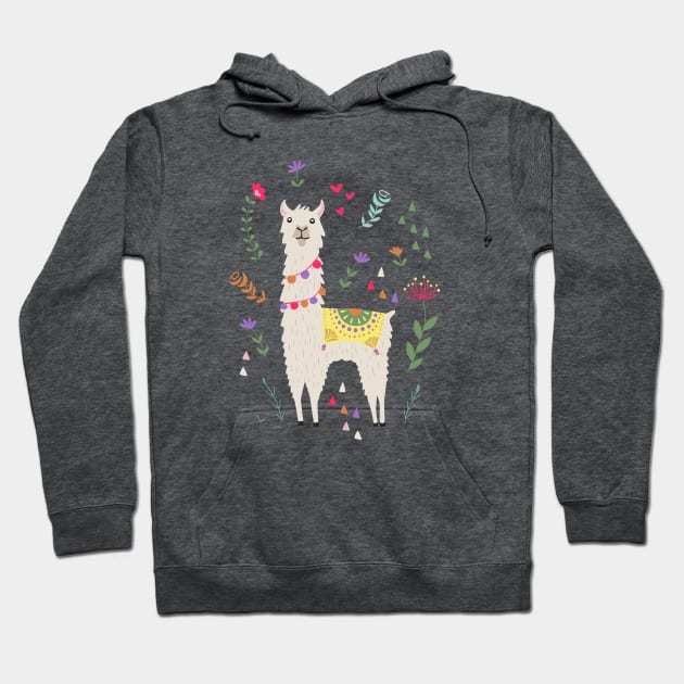 Festive Llama Hoodie by latheandquill